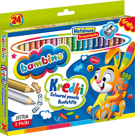 Kredki 24kol. Bambino w DREWNIE Majewski